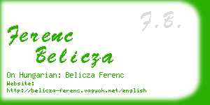 ferenc belicza business card